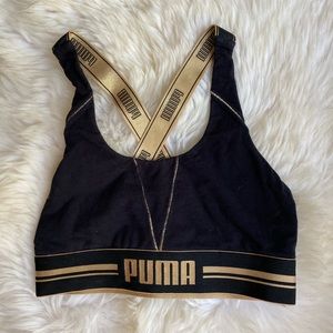 *2 for $15*Puma Black and Gold Sports Bra Small